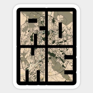 Rome, Italy City Map Typography - Vintage Sticker
